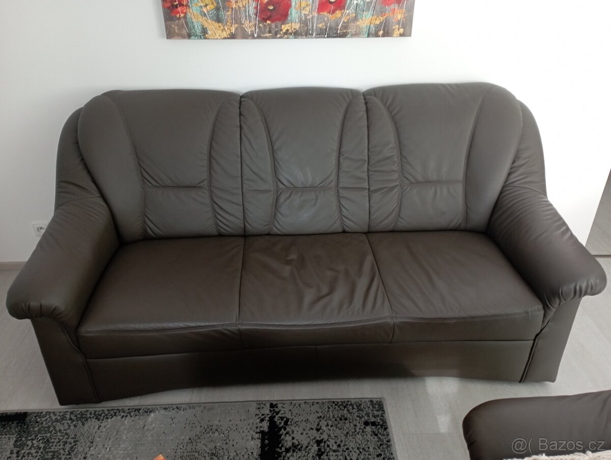 Kožená sedací souprava set 2 ks. - 3