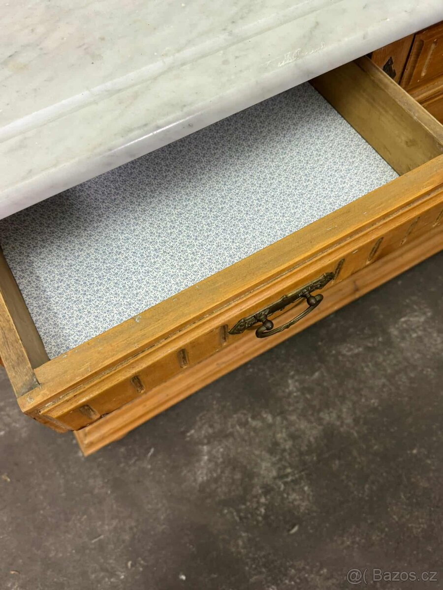 Historická komoda s mramorem a zrcadlem (134013) - 3