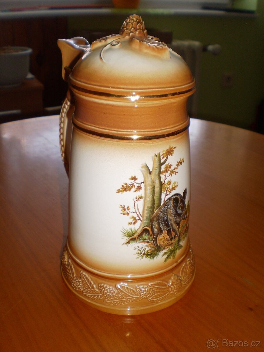 půlitr - keramický s poklopem - ++NOVÝ++ - vitrína - 3
