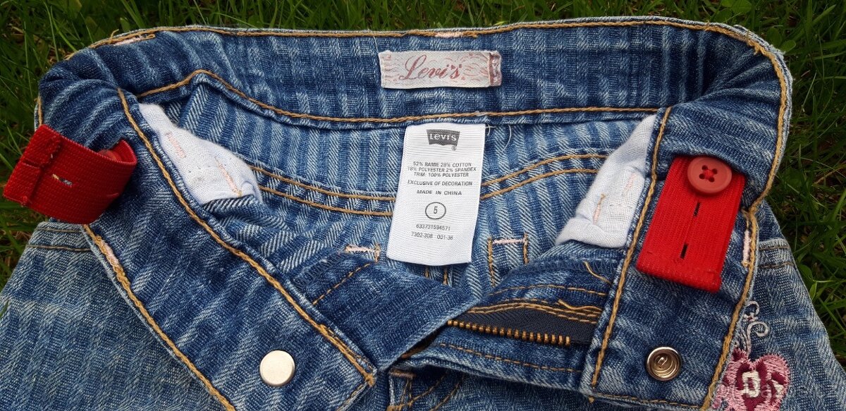 Dívčí džíny Levis, vel. 5 USA = cca vel. 110-116 - 3