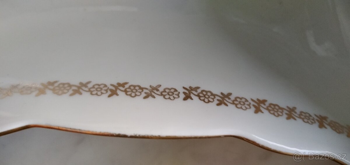 Retro porcelánová hranatá misa , čtvercová - 3