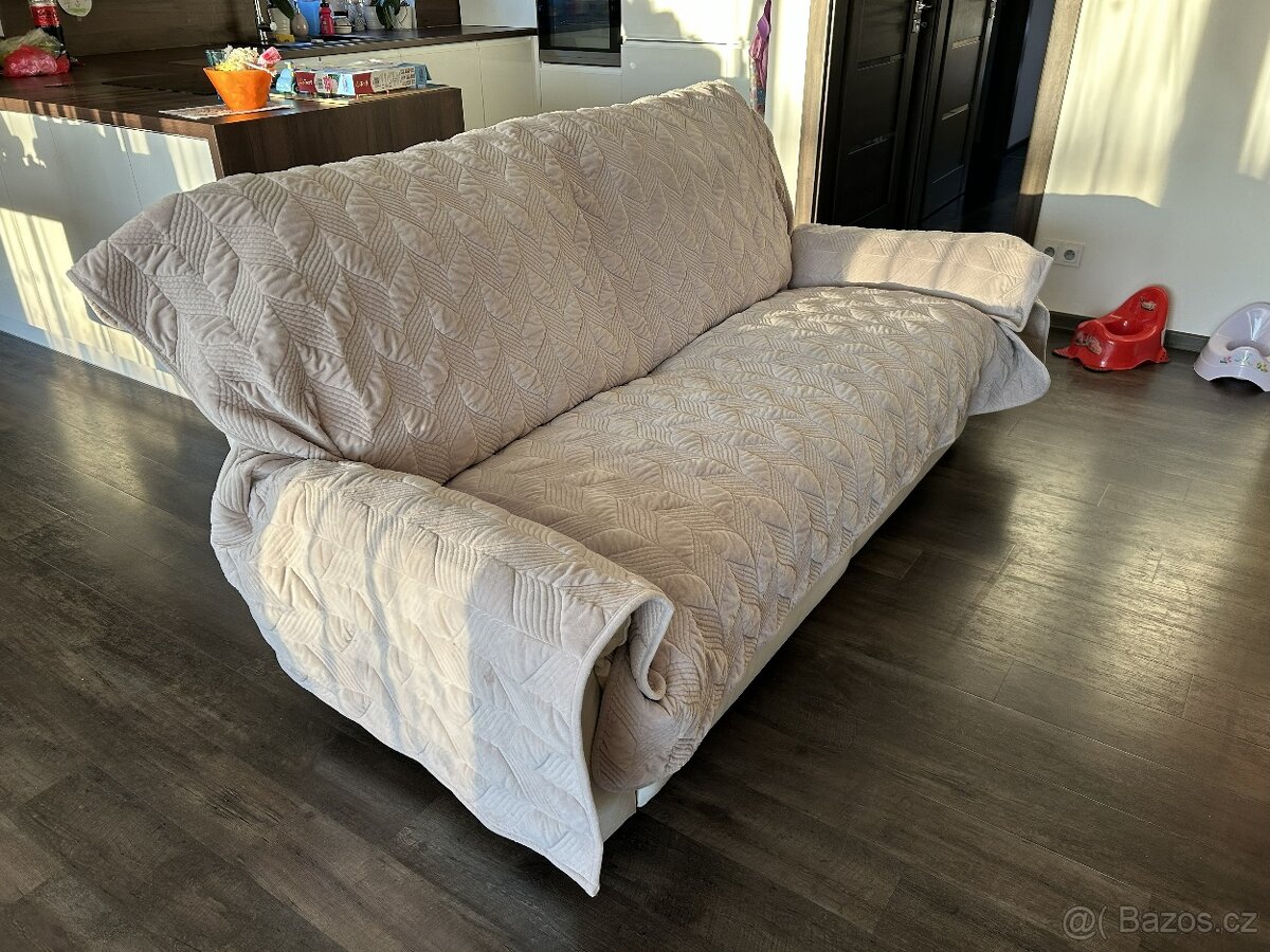 Kožené gauče s látkovými potahy - 3