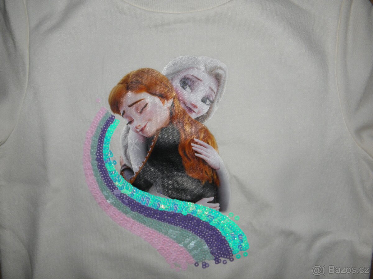 Nová mikina s Elsou a Annou zn. H&M vel.110/116 - 3