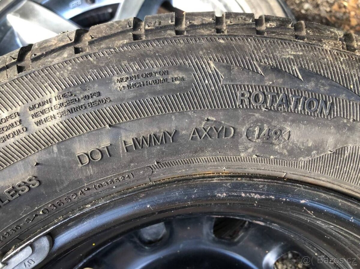 593. disk rozteč 4x100 mm + pneu 195/65 r14 - 3