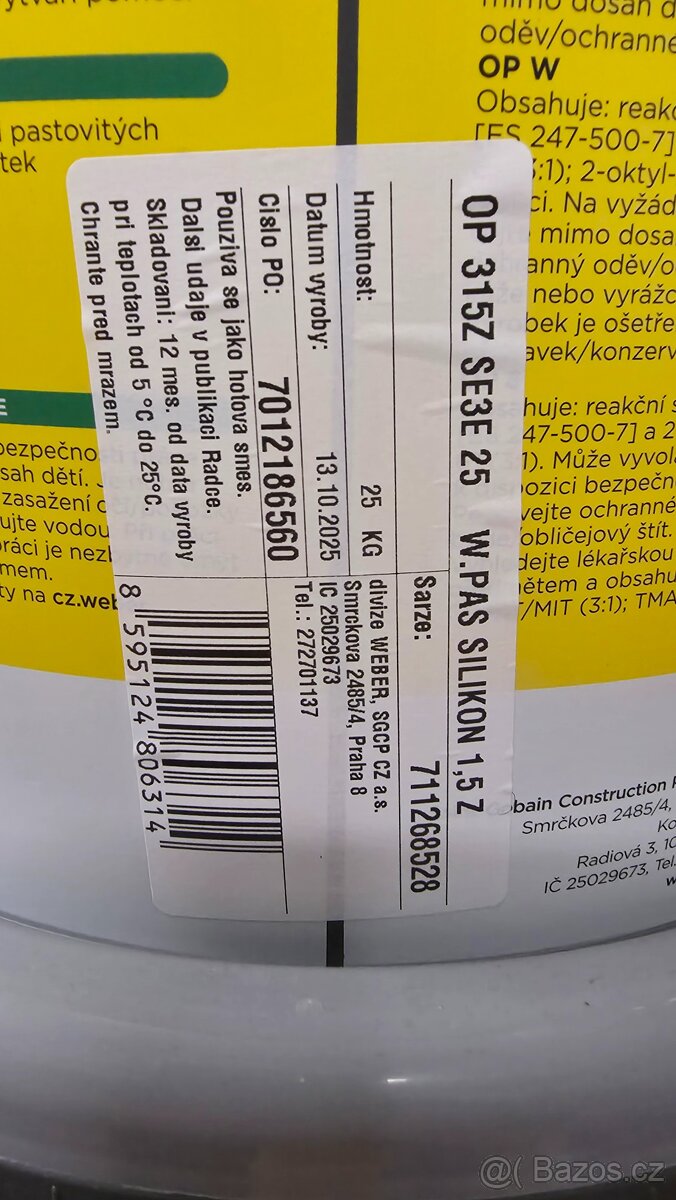 Fasádní barva Weber silikon 1 5mm - 3