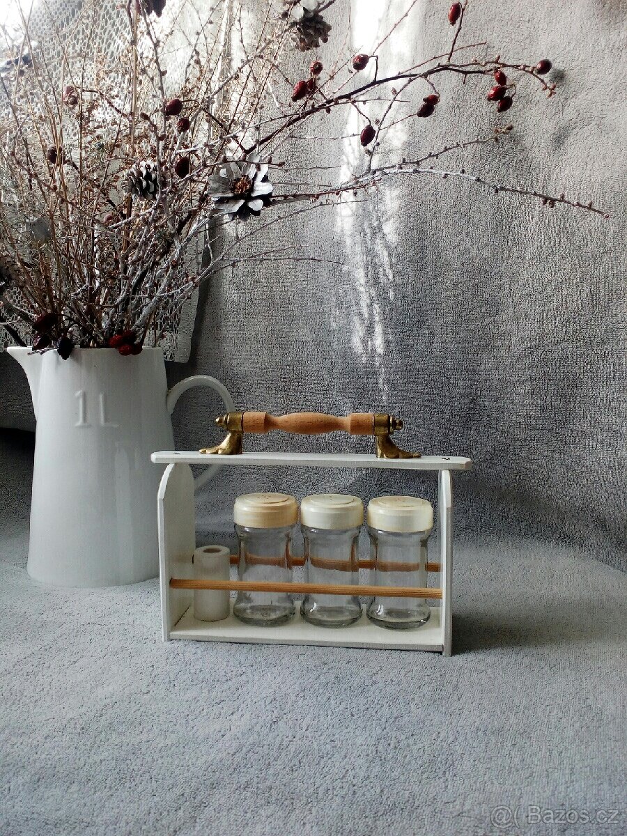 RETRO -betlém,kořenky,lampička,kovová polička - 3