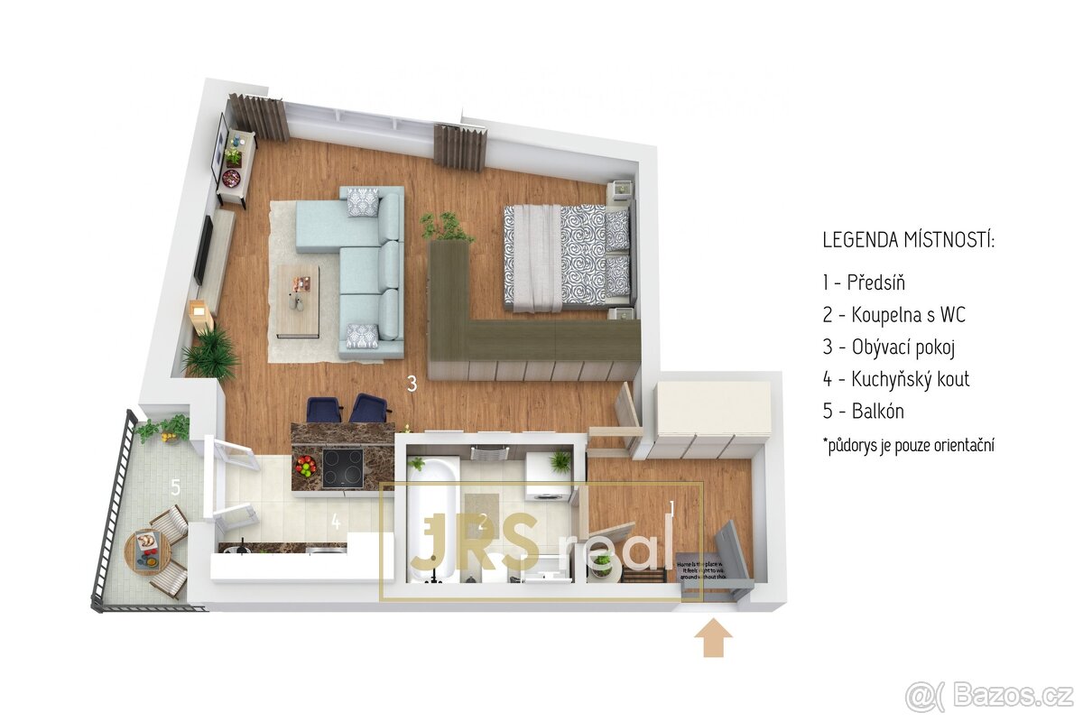 Prodej bytu 1+kk 51 m², Hustopeče, ev.č. 110056JS - 3