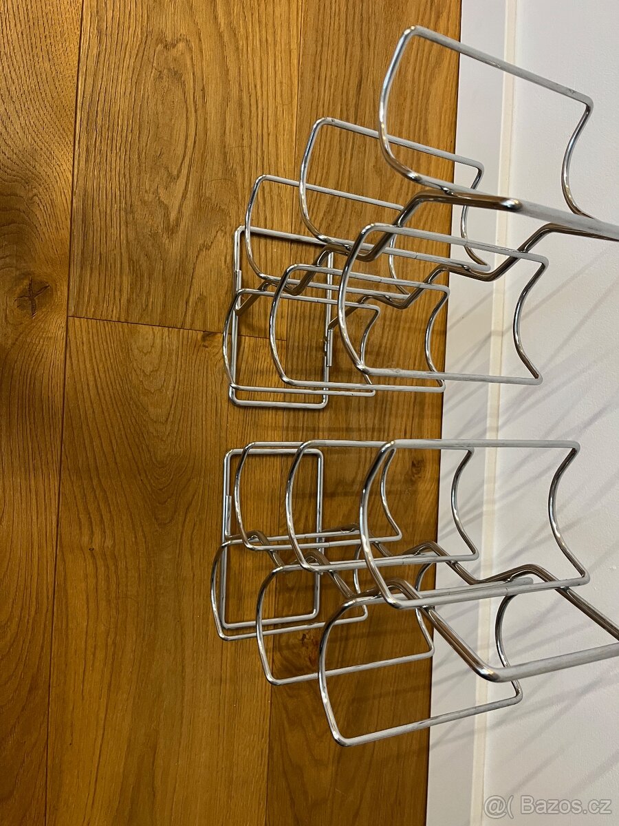 2ks stojan na víno chrom nerez - 6 lahví ve stojanu - 3