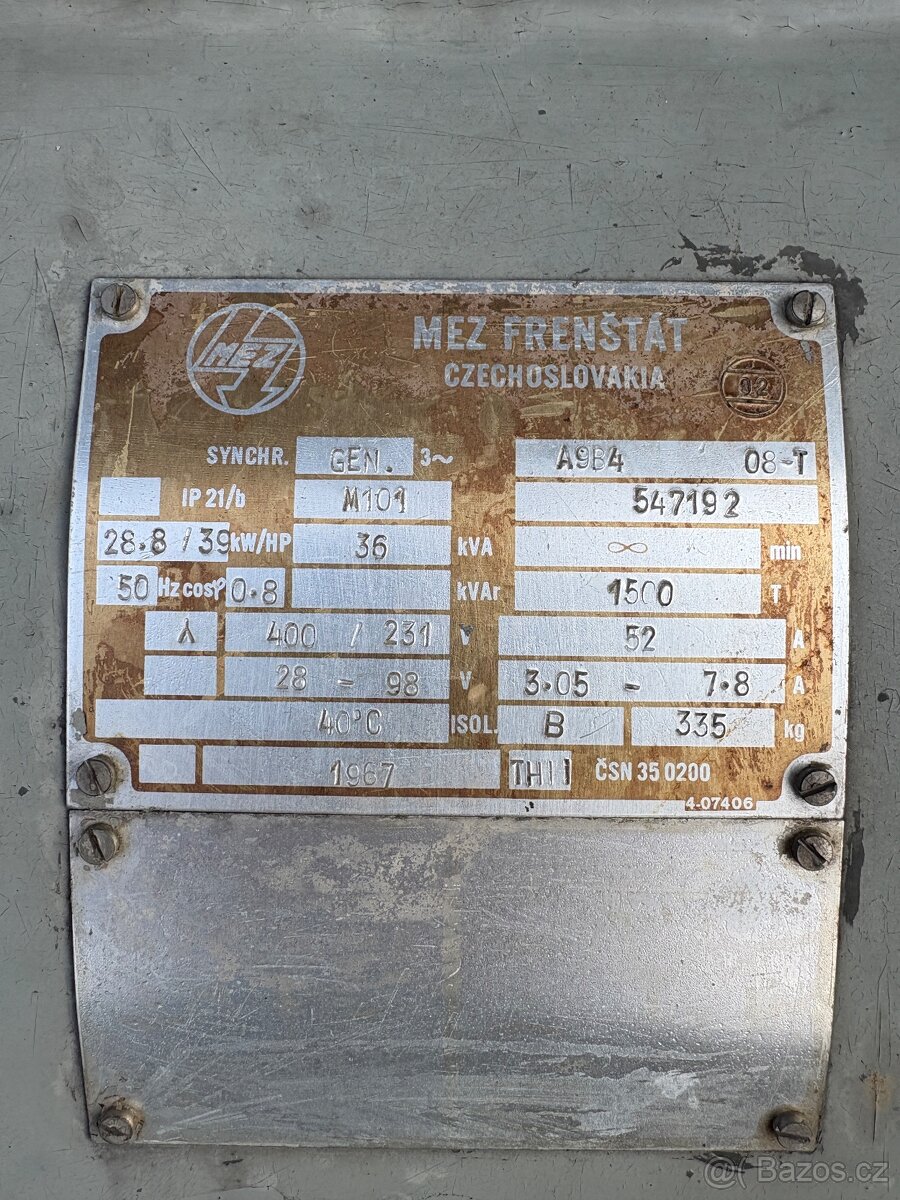 Prodám Diesel agregát ČKD - 3