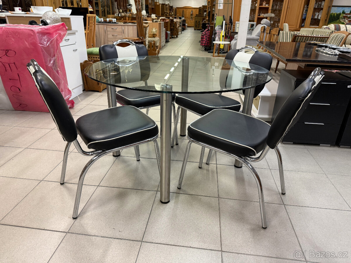 10 kusů chromovaných ,,Amerických" židlí - 3