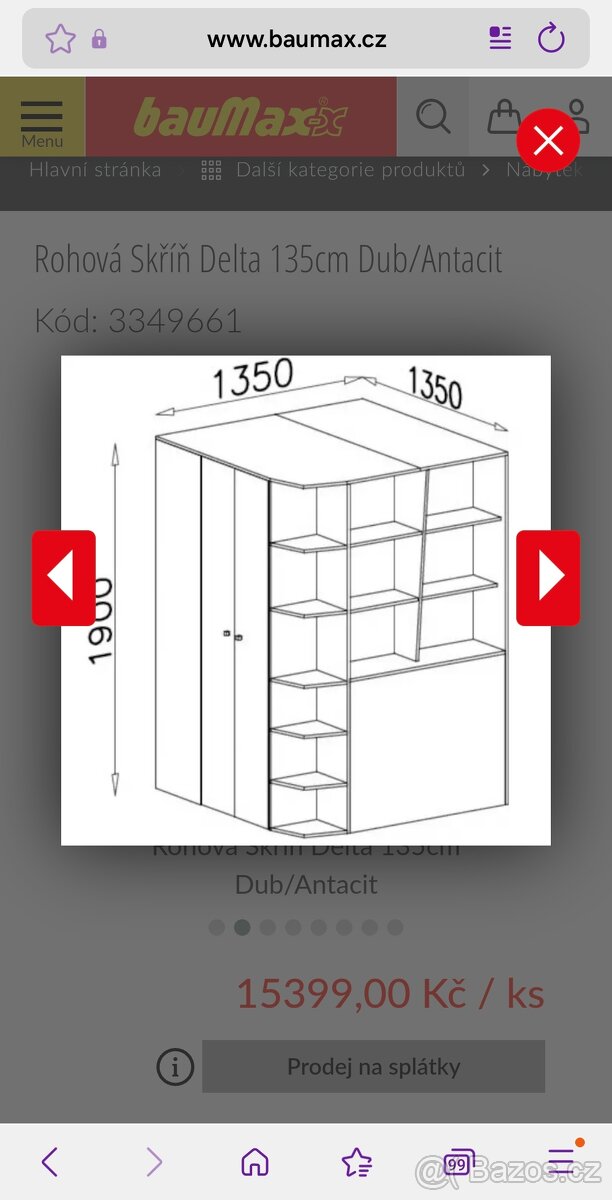 Rohová šatní skříň Delta - 3