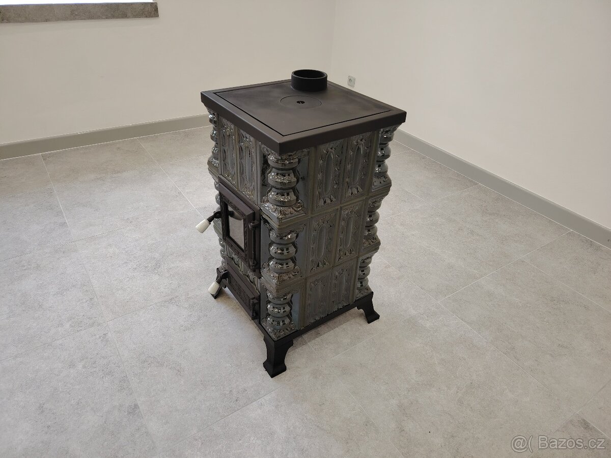 Kachlová kamna Oto s varnou deskou zelená - 3