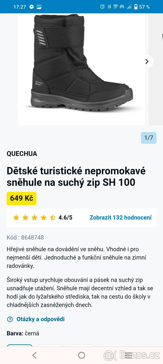 Prodám dětské nepromokavé boty velikost 36 - 3