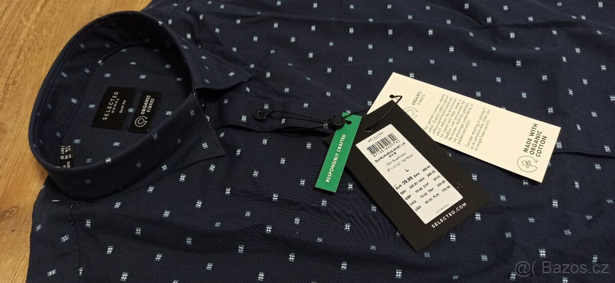 Nová pánská tmavě modrá košile s dlouhým rukávem - L/42 - 3