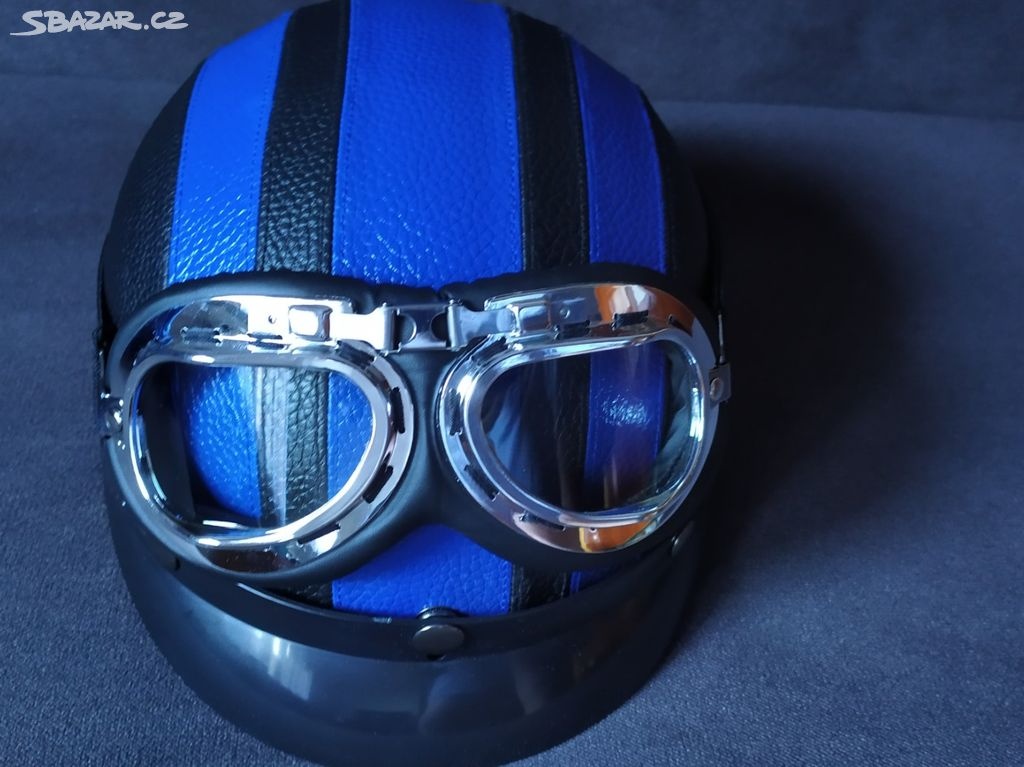 Retro helma - modrá - 3