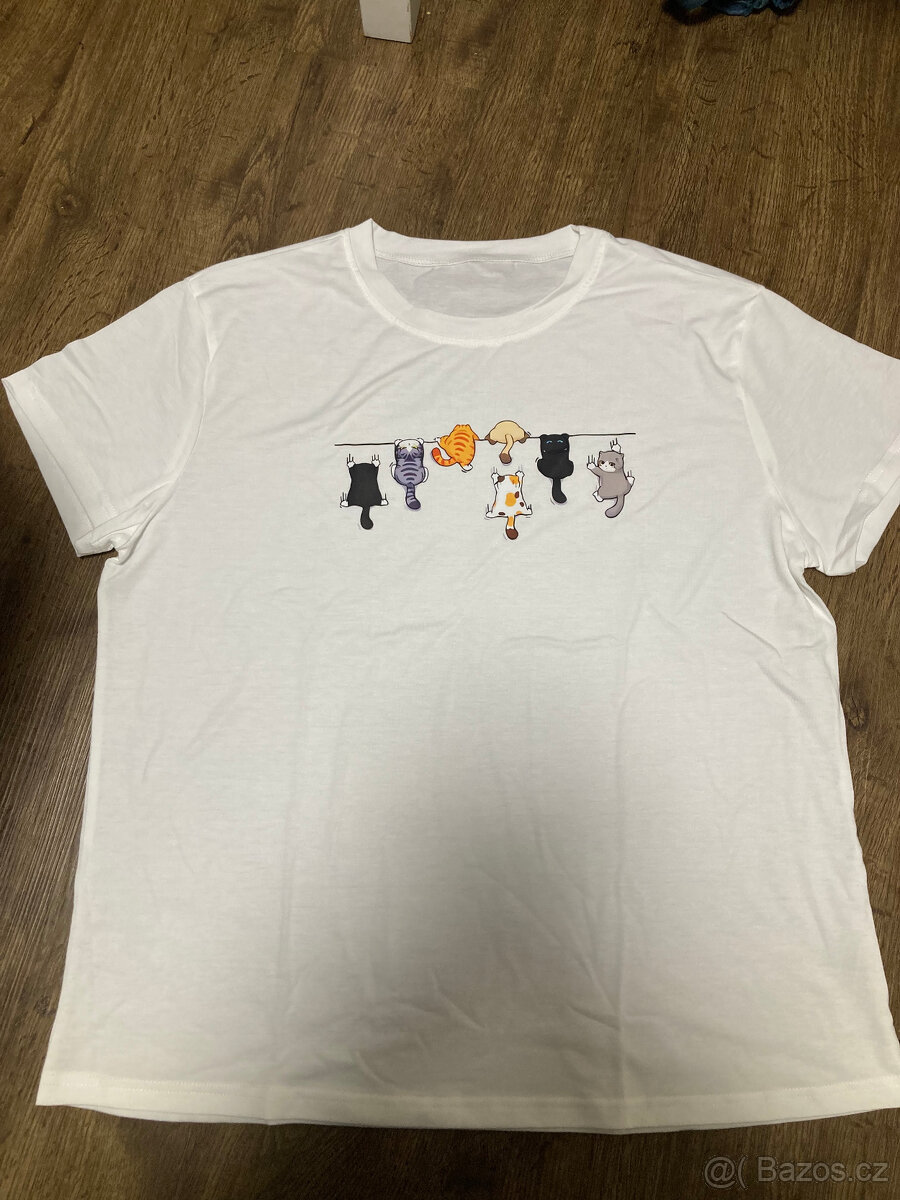 nová trička s kočkou vel XXL-XXXL - 3