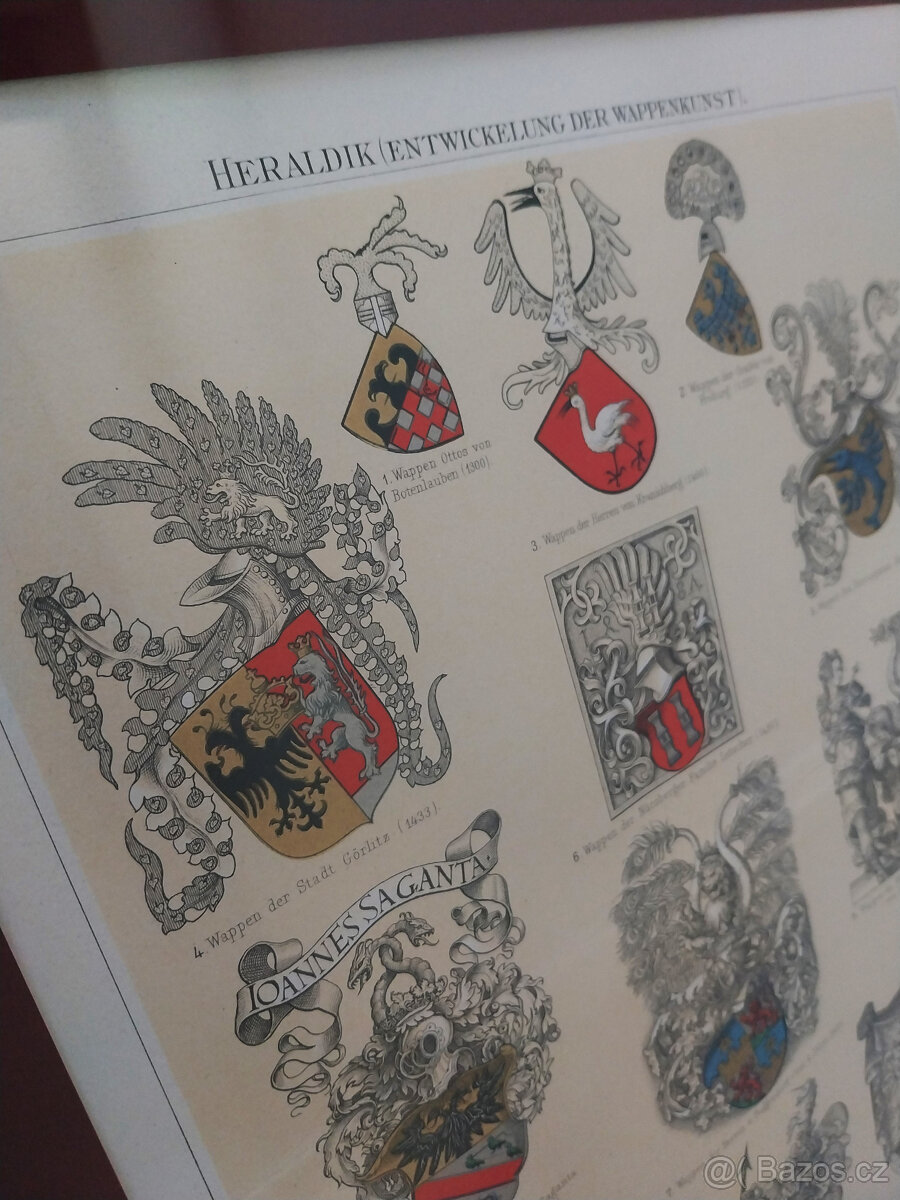 Heraldika, historie vývoje erbů, chromolitografie z r. 1893 - 3
