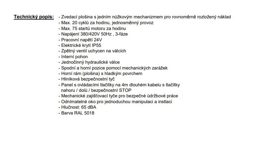 Bolzoni Auramo A1.05.E060 hydraulická plošina (01146) - 3