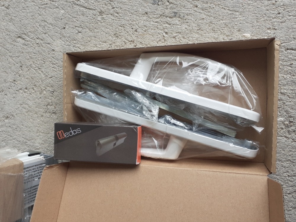 Vchodové plastové dveře 95x205 bílá/nové - 3