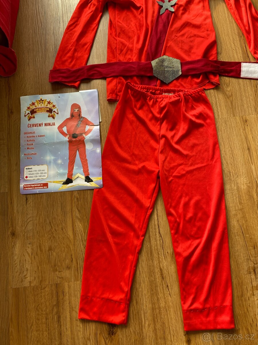 Kostým Červený ninja 130/140 - 3