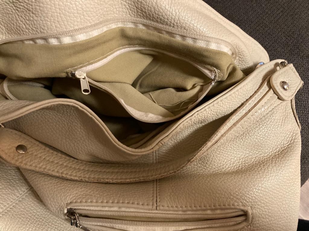 Kožená béžová kabelka - 3