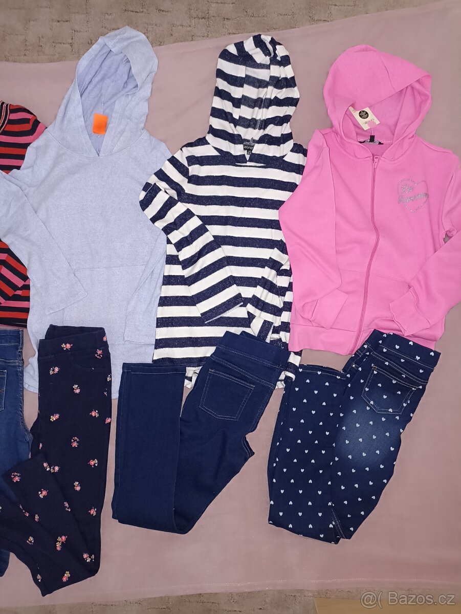 Džíny+Jegginy + mikiny+ svetry vel. 146/152 - 3