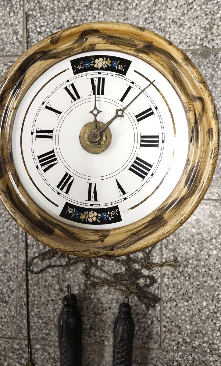 starožitné velké hodiny schwarzwald "polodřeváky" - 3