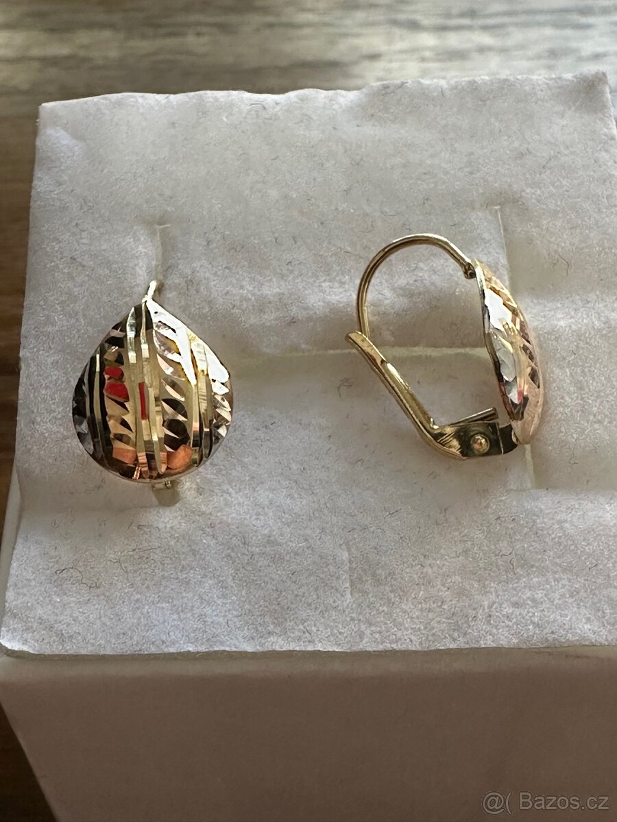 Zlaté náušnice, kapky - 3