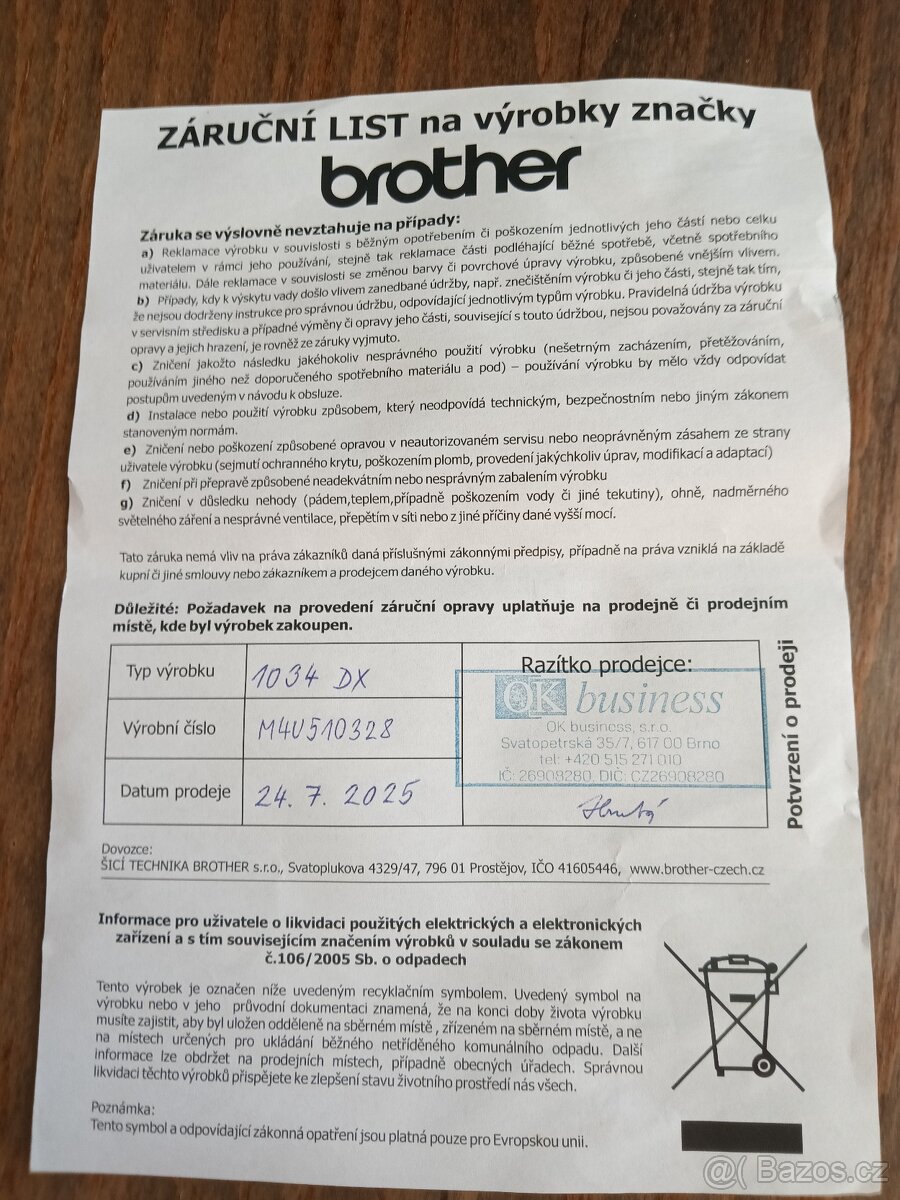 Šicí stroj Overlock Brother 1034 DX - 3