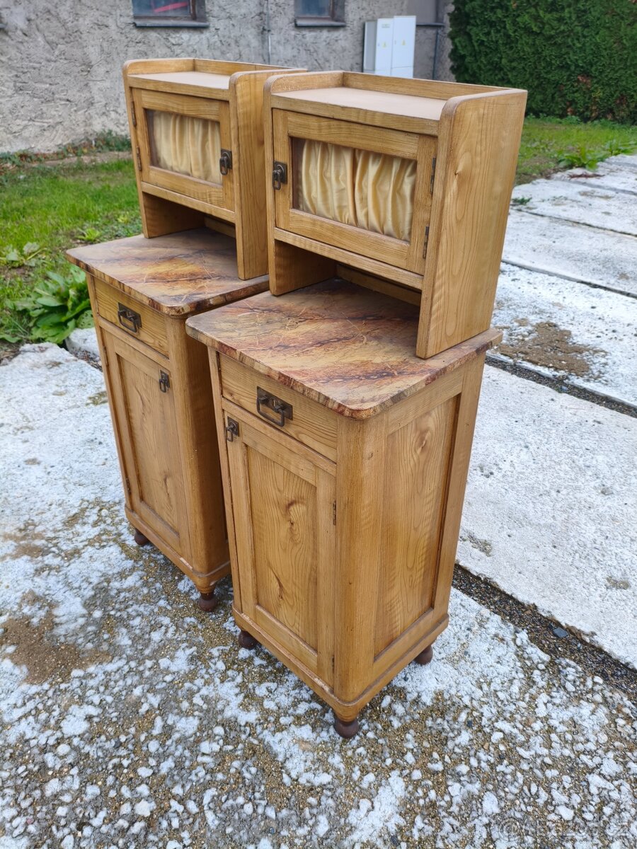 Párové celomasivní noční stolky Top stav - 3