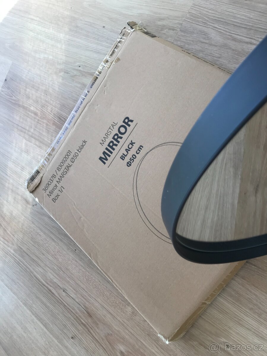 Kulaté zrcadlo černé-nové JYSK - 3