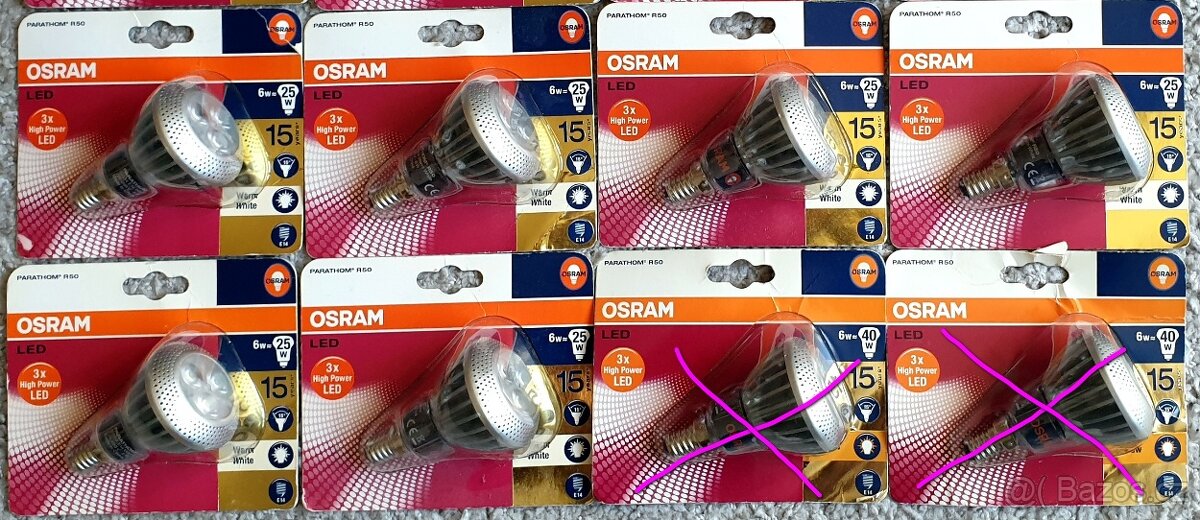 různé LED žárovky/ žárovka OSRAM - 3