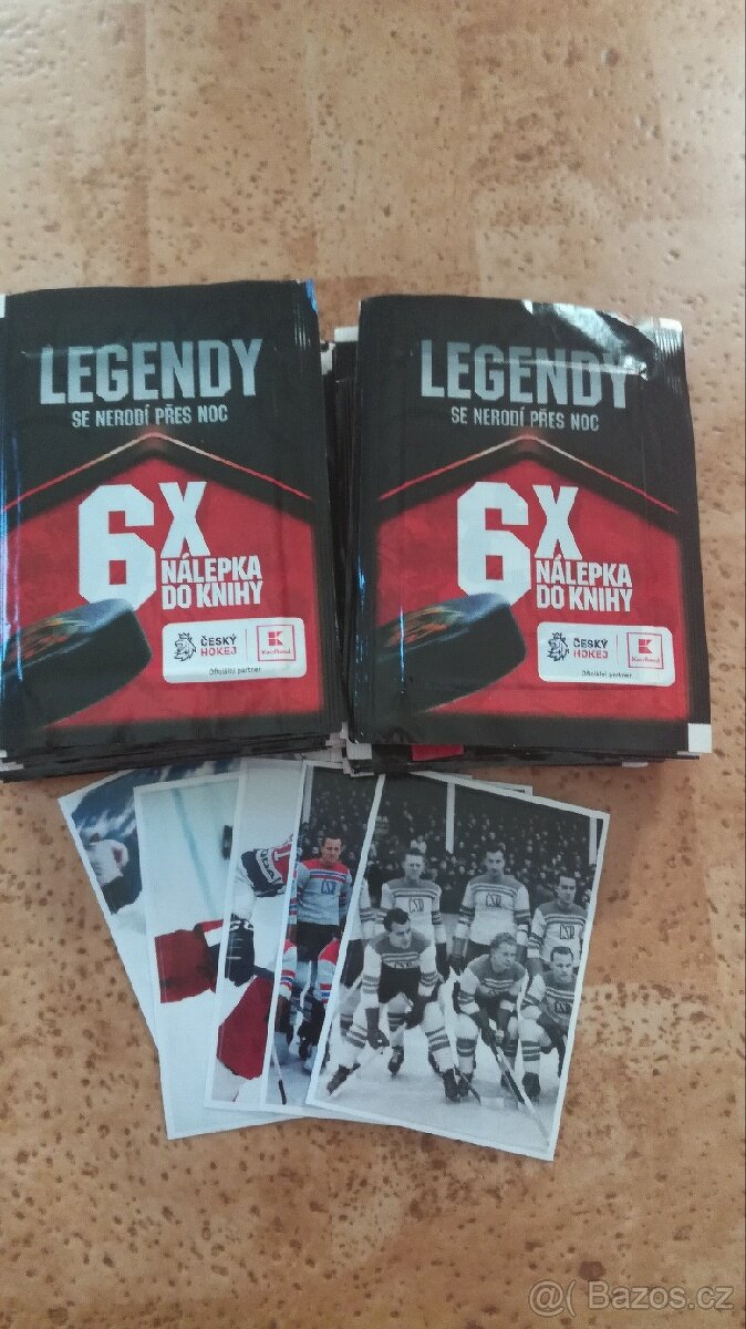 Hokejové kartičky,samolepky, balíčky. Legendy - 3