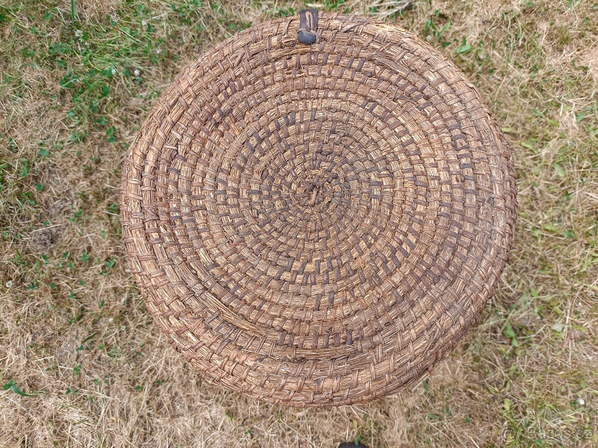 Pletený koš s víkem nádoba na prádlo aj. na chalupu chatu - 3