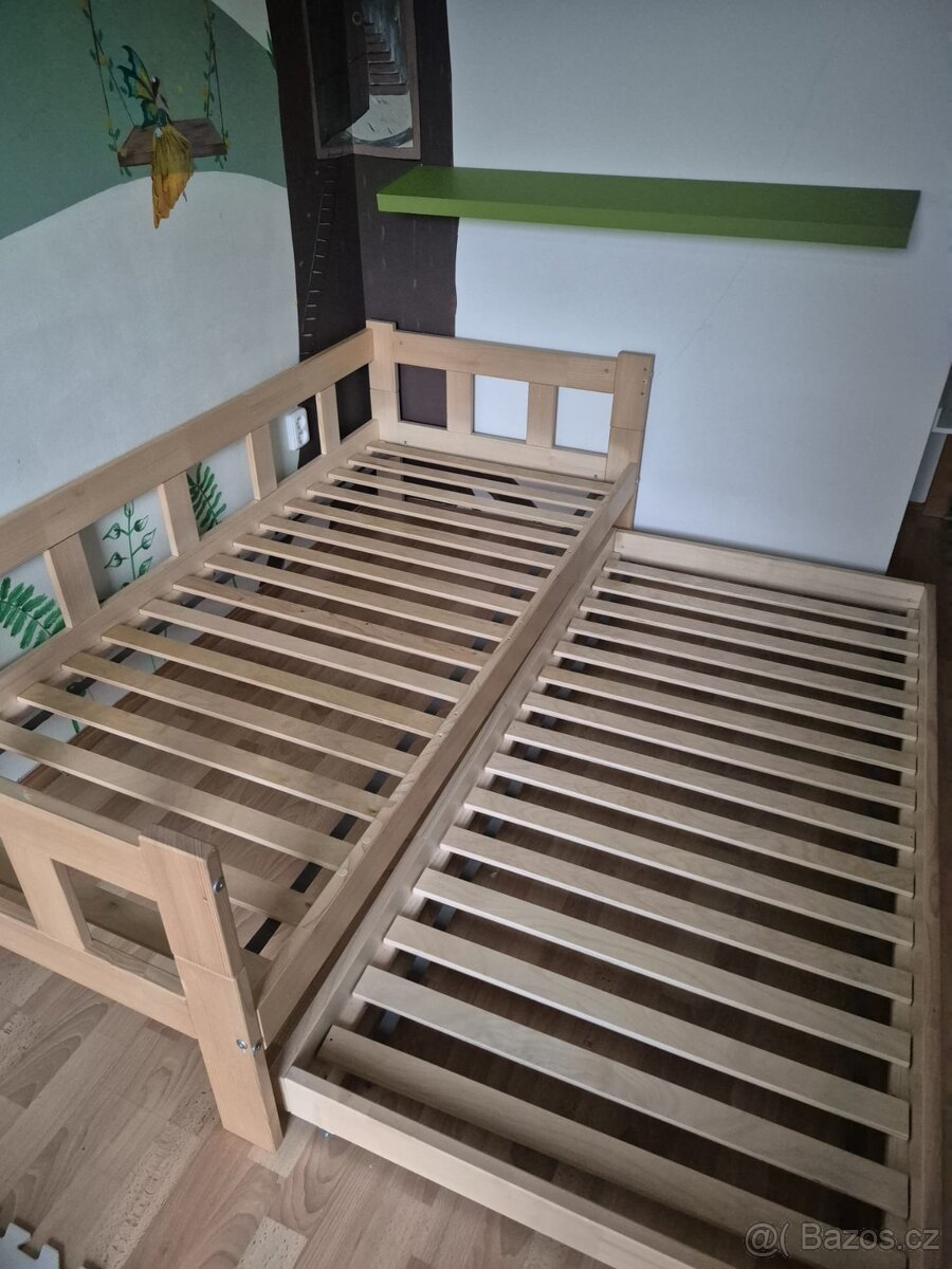 Dětská postel s přistýlkou - dřevo - 3