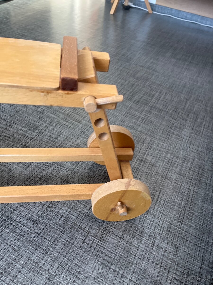 RETRO HRAČKA dřevěný jezdící skládací kůň - 3