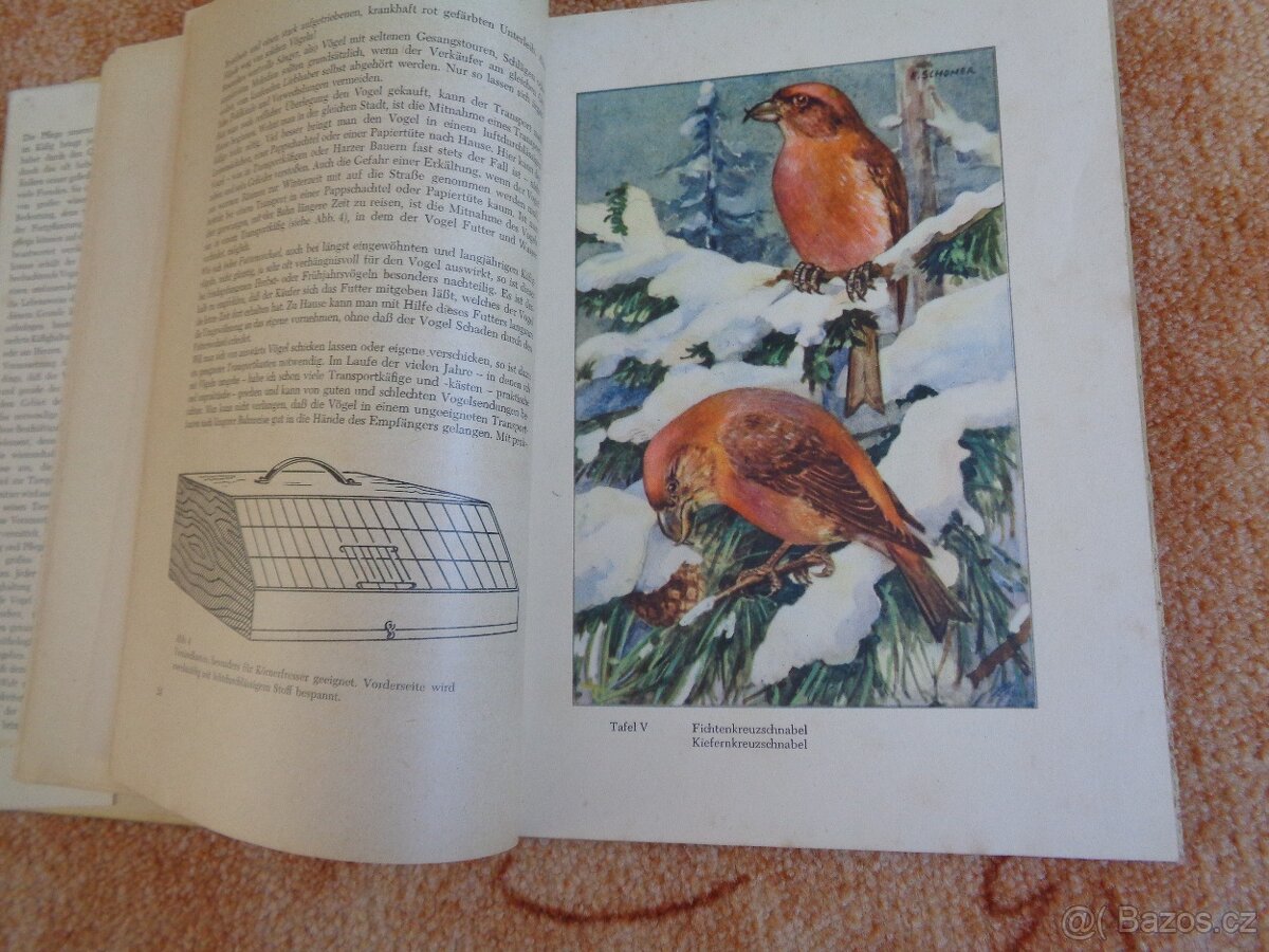 Kniha o chovu ptáků z roku 1954 v němčině - 3