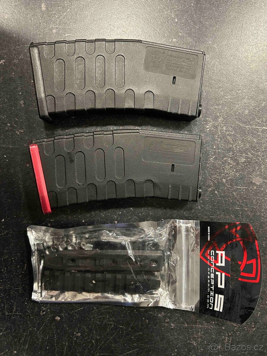 M4 Keymod - červená/černá, celokov, APS, ASR115X - 3