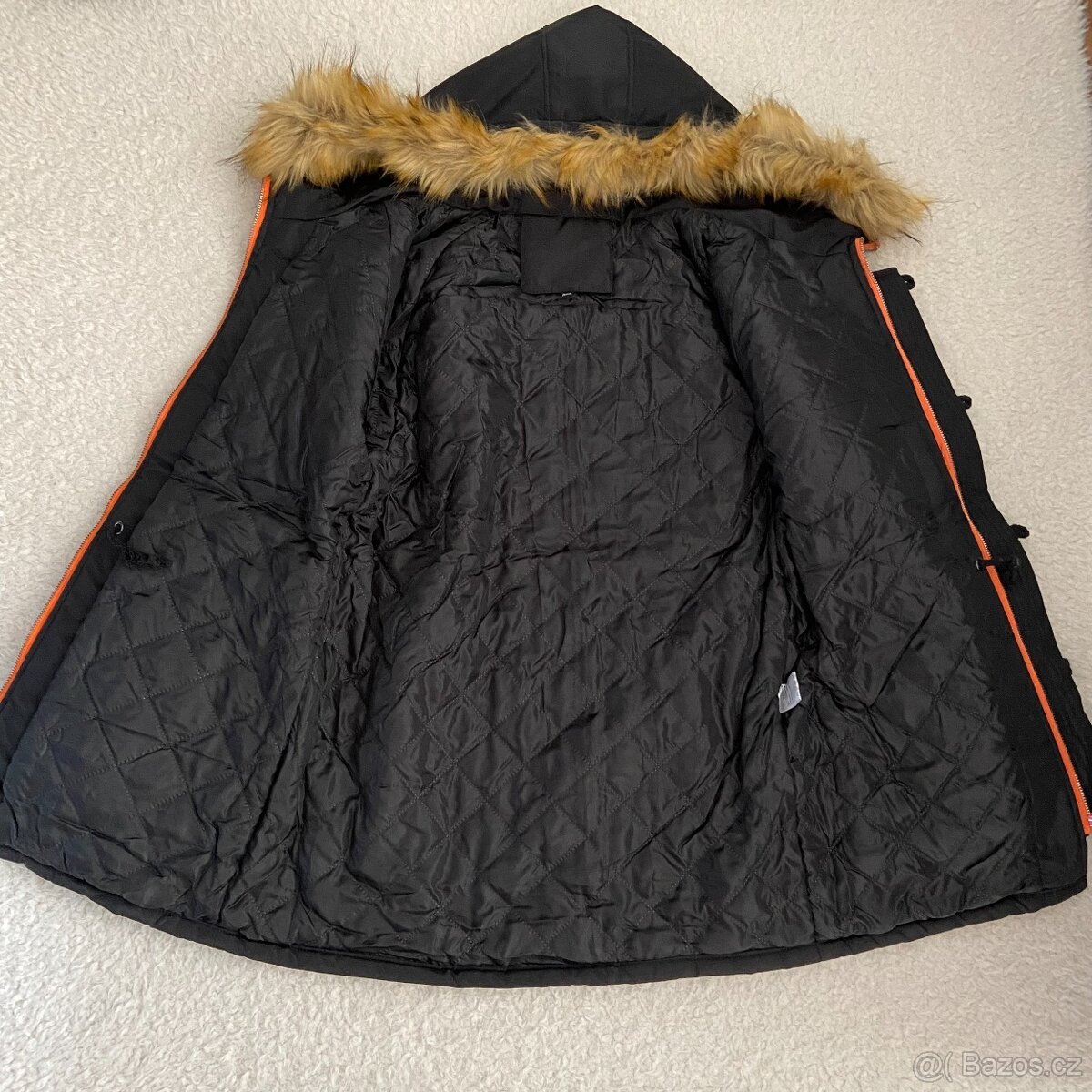 Pánská černá parka bunda s kapucí vel. M/L 48-52 Nová - 3