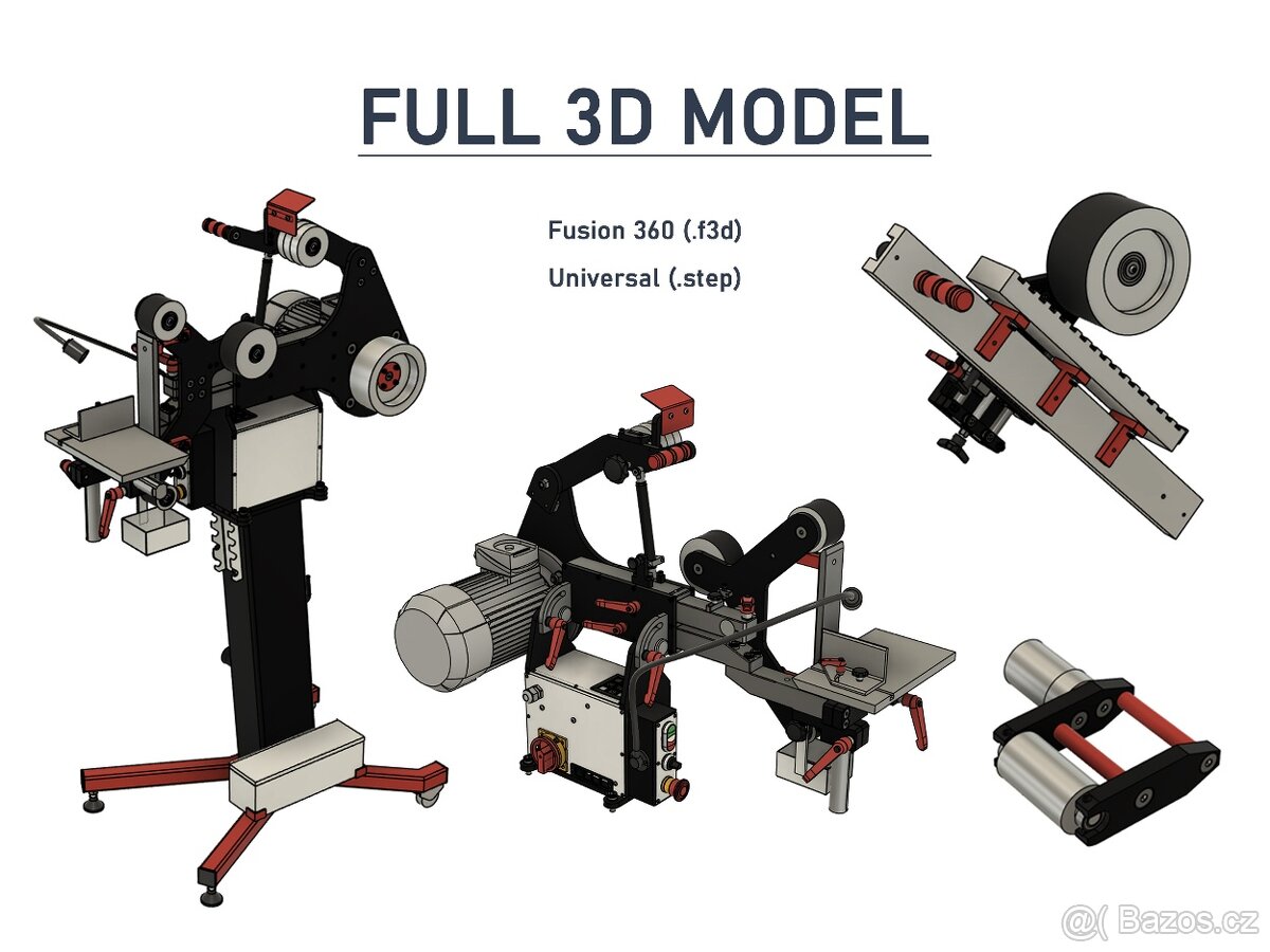 Strojní pásová bruska BG-011 - Digitální konstrukční plány - 3