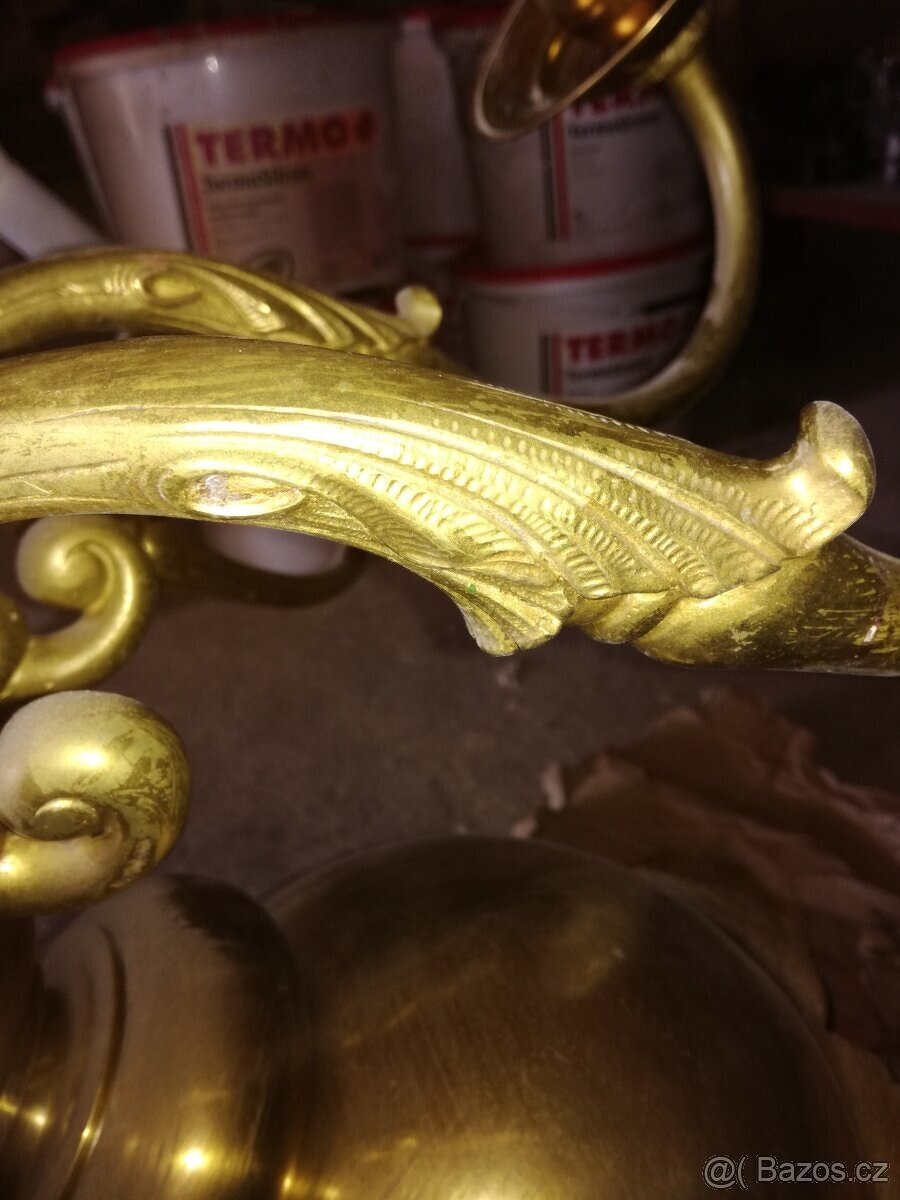 STAROZITNY VELKY MOSAZNY LUSTR 17.TI STOLETI - 3