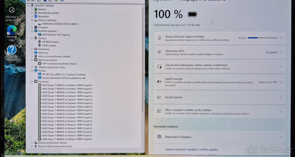 HP, Ryzen 7-8840HS 8/16x 5,1GHz, 16GB DDR5, 512GB SSD, 8hod. - 3