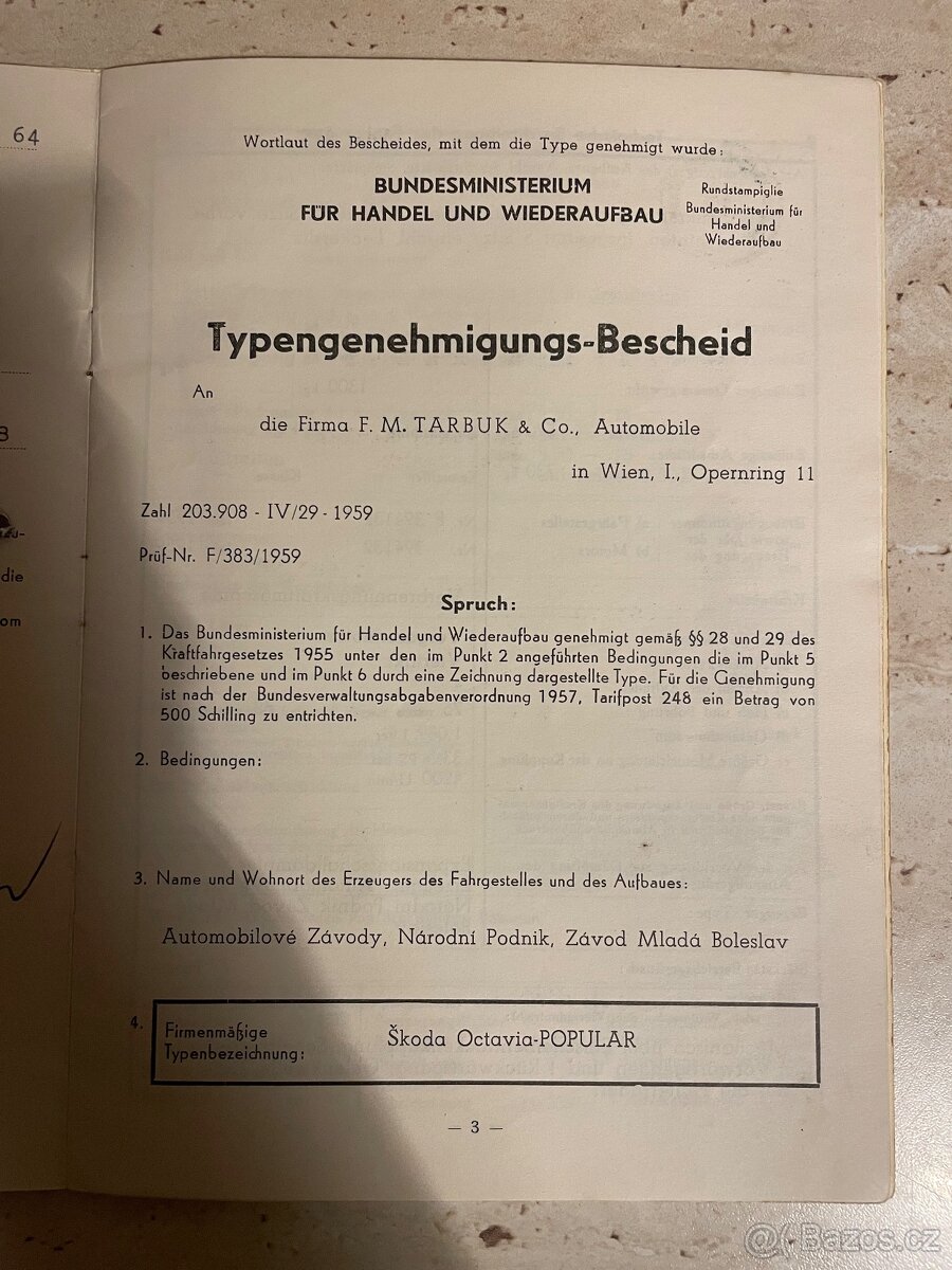 Papíry Škoda Octavia Popular - 3