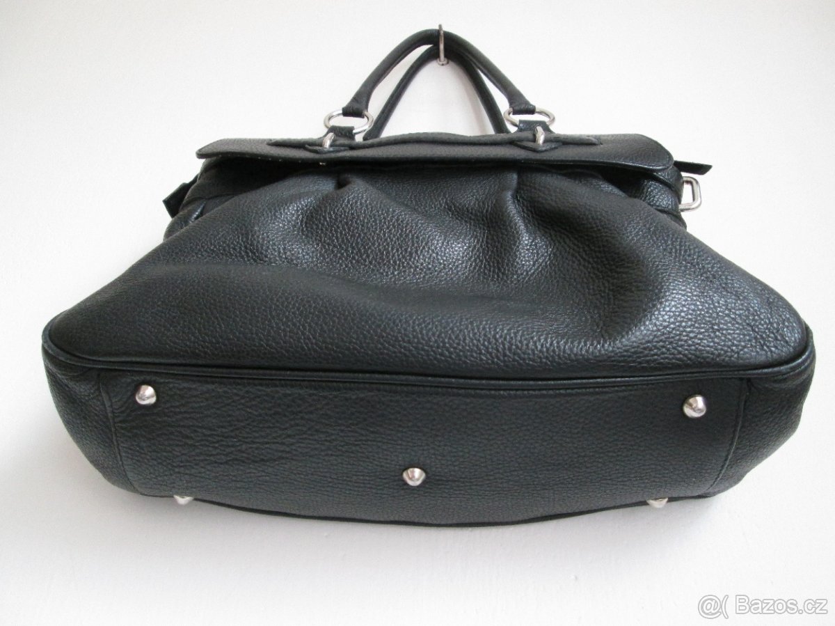 Kabelka styl Birkin, černá kůže. P R O D Á N O - 3