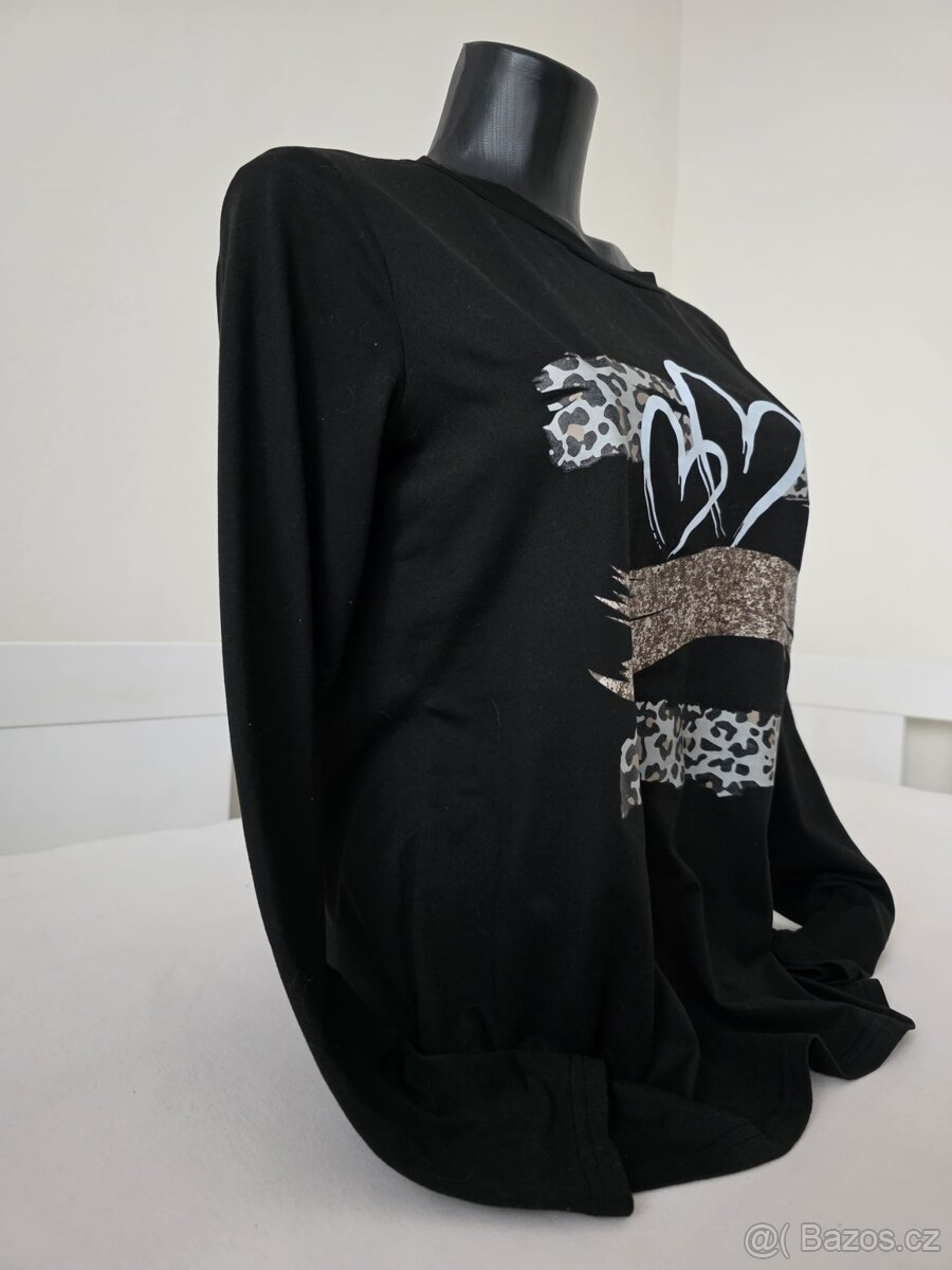 Dámské černé tričko s potiskem - M - M/L - 3