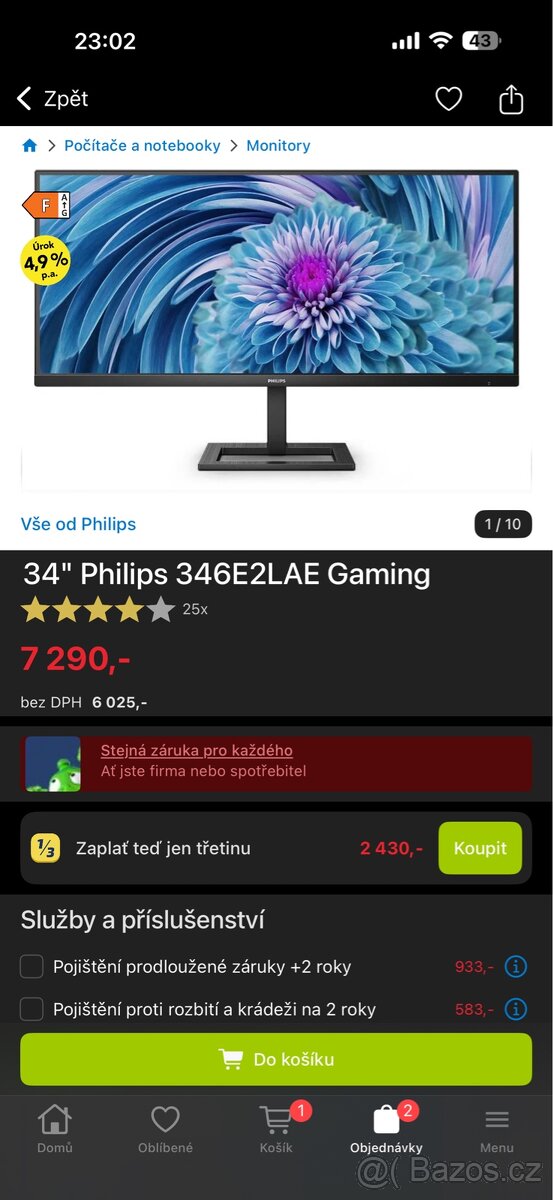 Monitor 34" Philips 346E2LAE Gaming + drzak Alzaego - 3