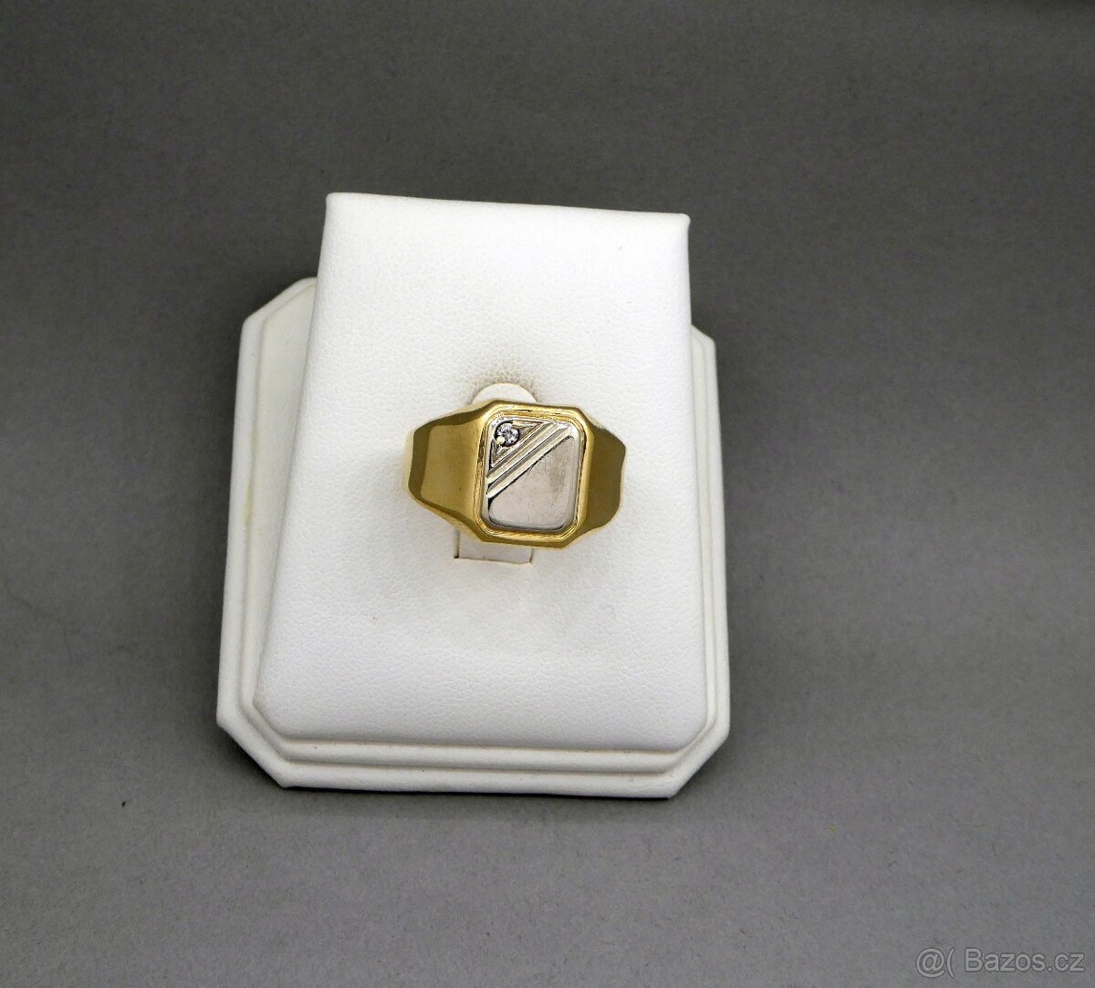 Pěkný pánský zlatý prsten - 3