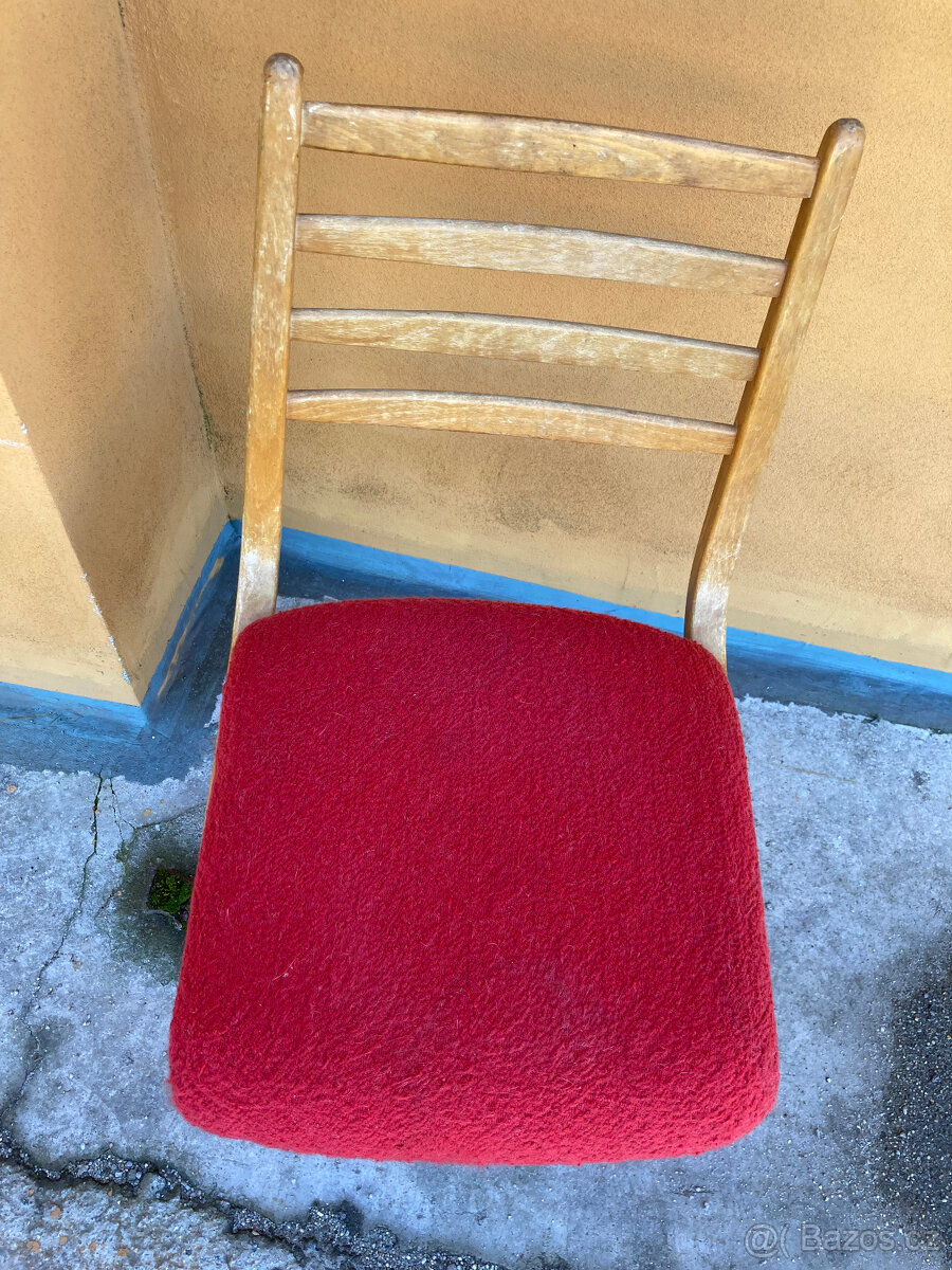 Židle dřevěná ohýbaná čalouněná látkou RETRO 500 kč - 3