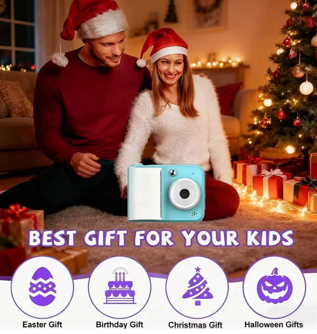 Digitální Fotoaparát s funkcí okamžitého tisku, MODRÝ - 3