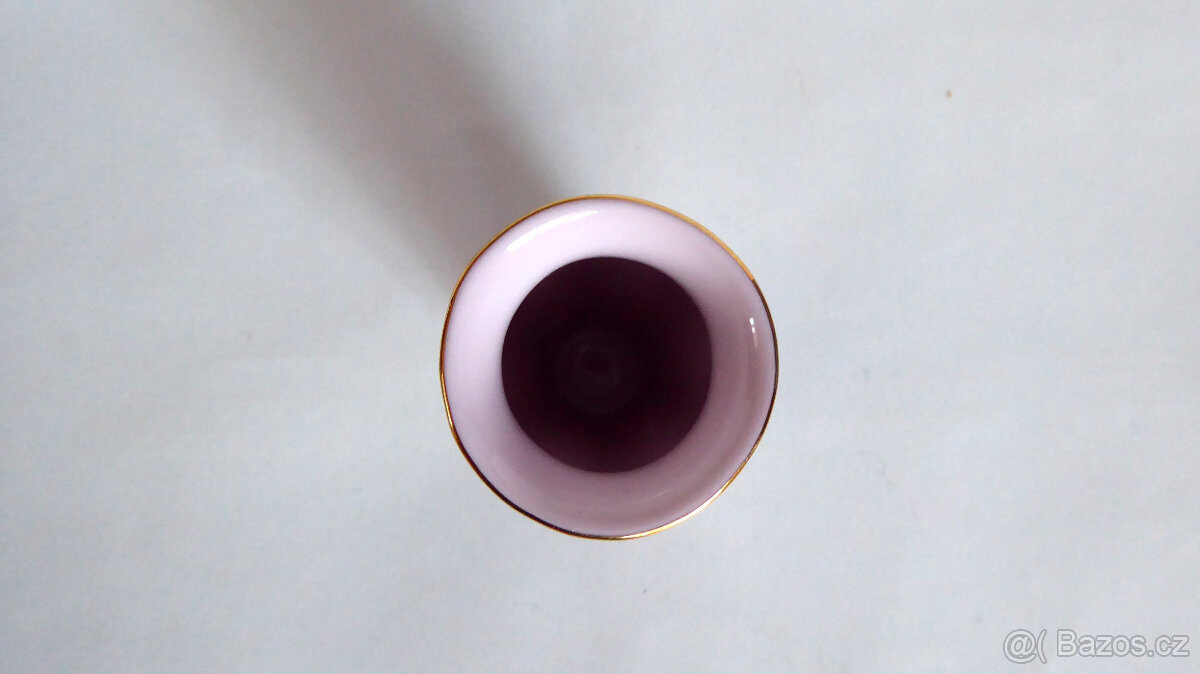 992_ Vázička, růžový porcelán, retro, cca 1980 - 3